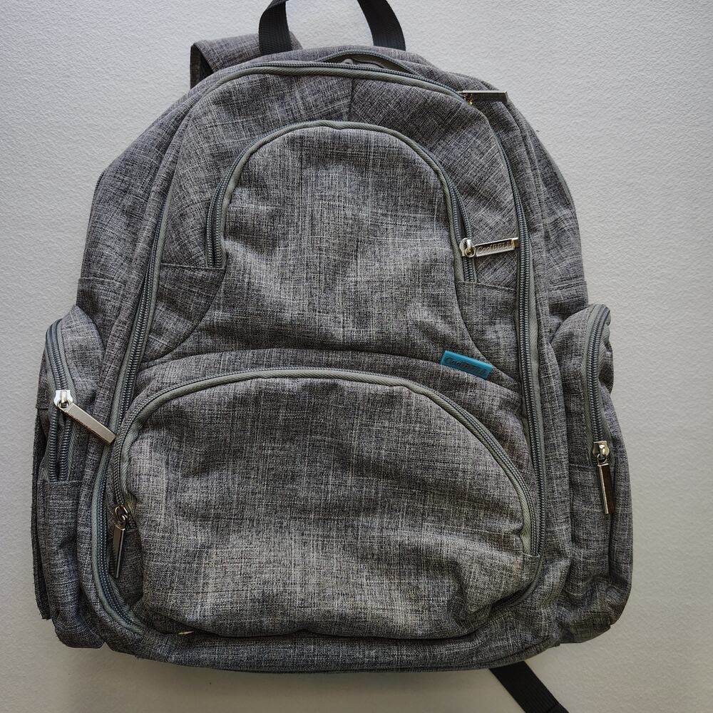 CoolBELL Diaper Bag Backpack Gray Insulated Bottle Pockets Travel Baby Carry On